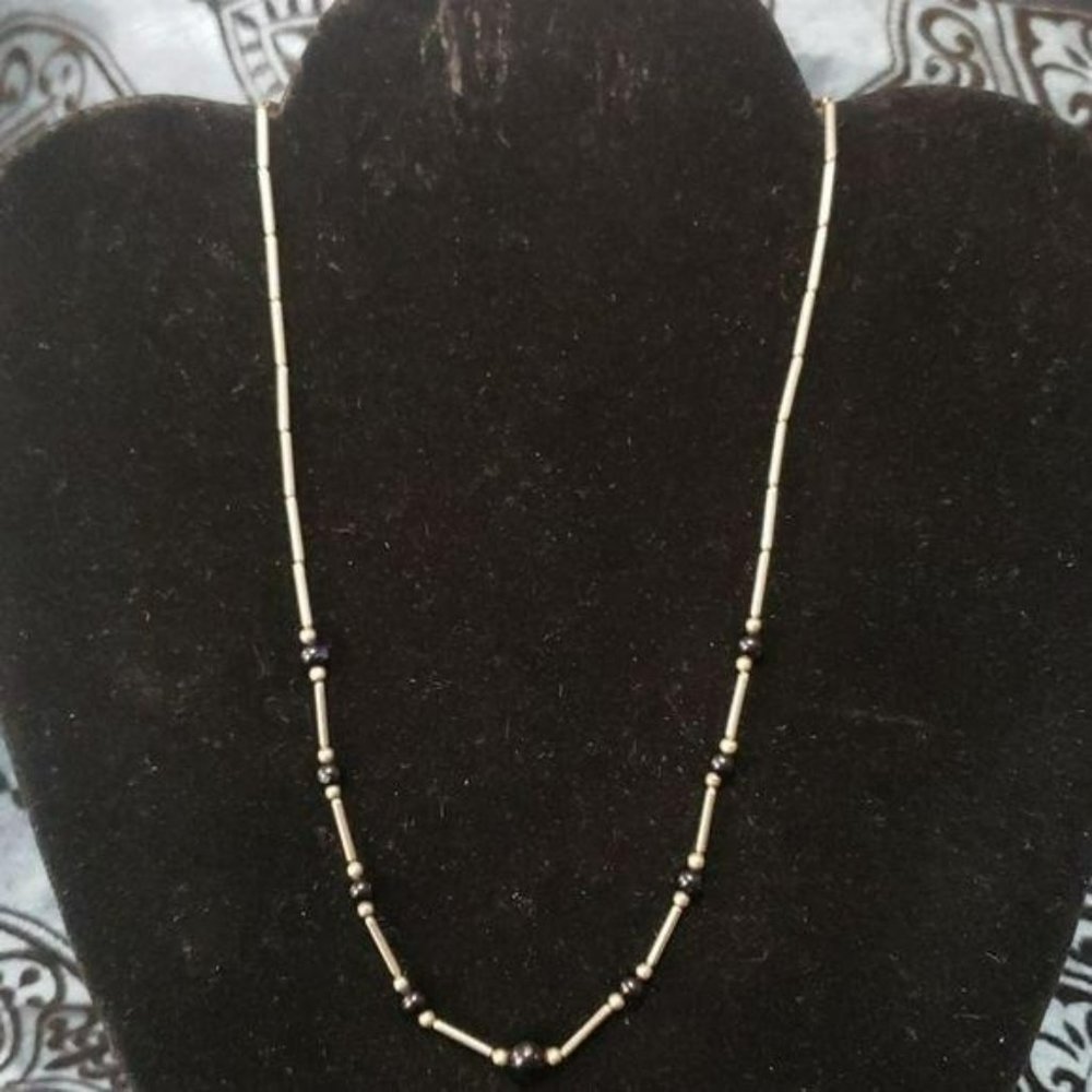Dainty Beaded Thin‎ 17 Inch Choker Style Necklace